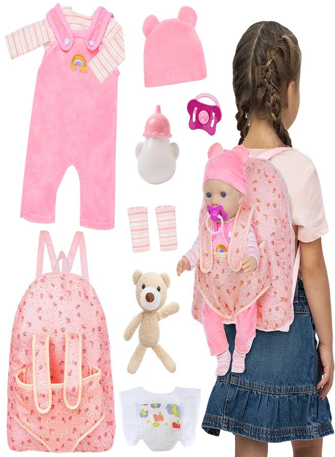 UNICORN ELEMENT Baby Doll Clothes with Backpack Carrier for 14-18 Inch Doll,Reborn Baby Dolls Accessories Set with Bottles Pacifiers for Toddlers and Kids 2 3 4 5 Year Old（Dolls not Included） - Image 1